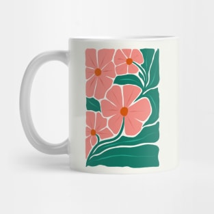 Modern Peach Pink Flowers Mug